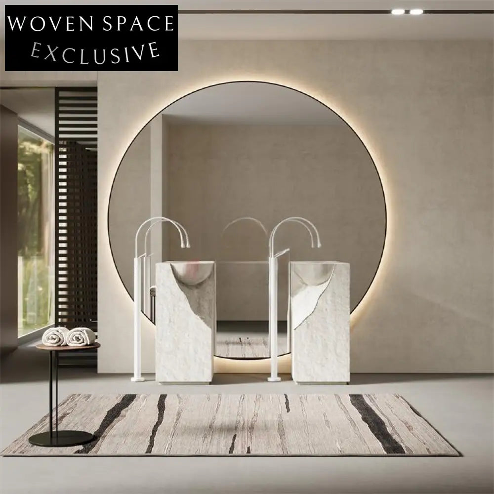 Caroline White Cave Stone Pedestal Basin