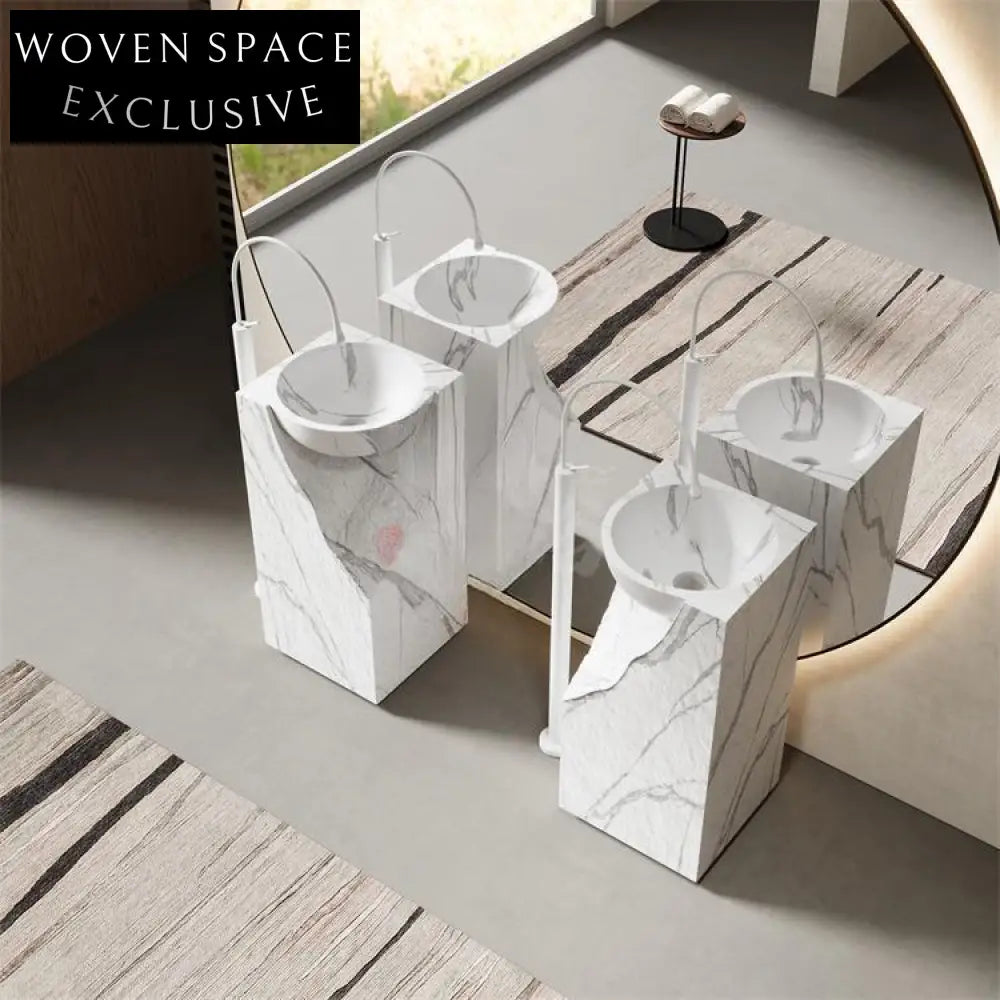 Caroline White Cave Stone Pedestal Basin