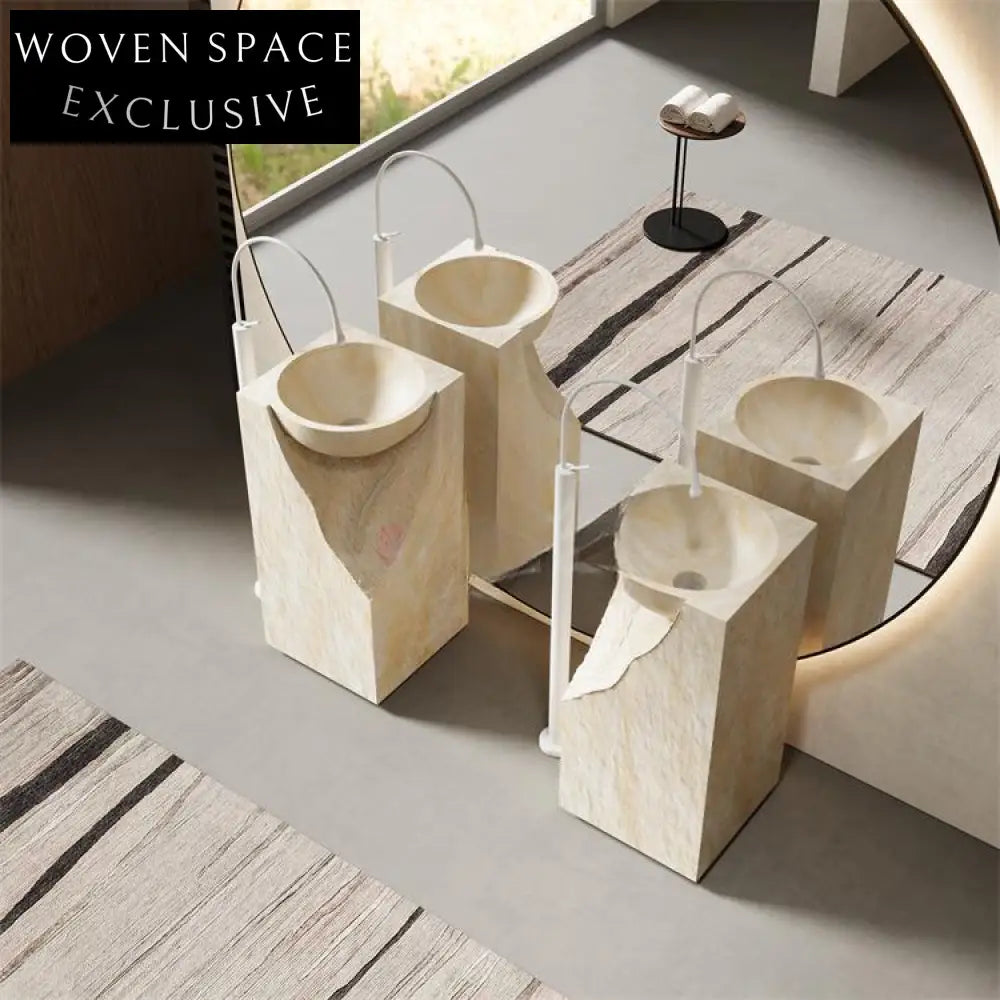 Caroline White Cave Stone Pedestal Basin