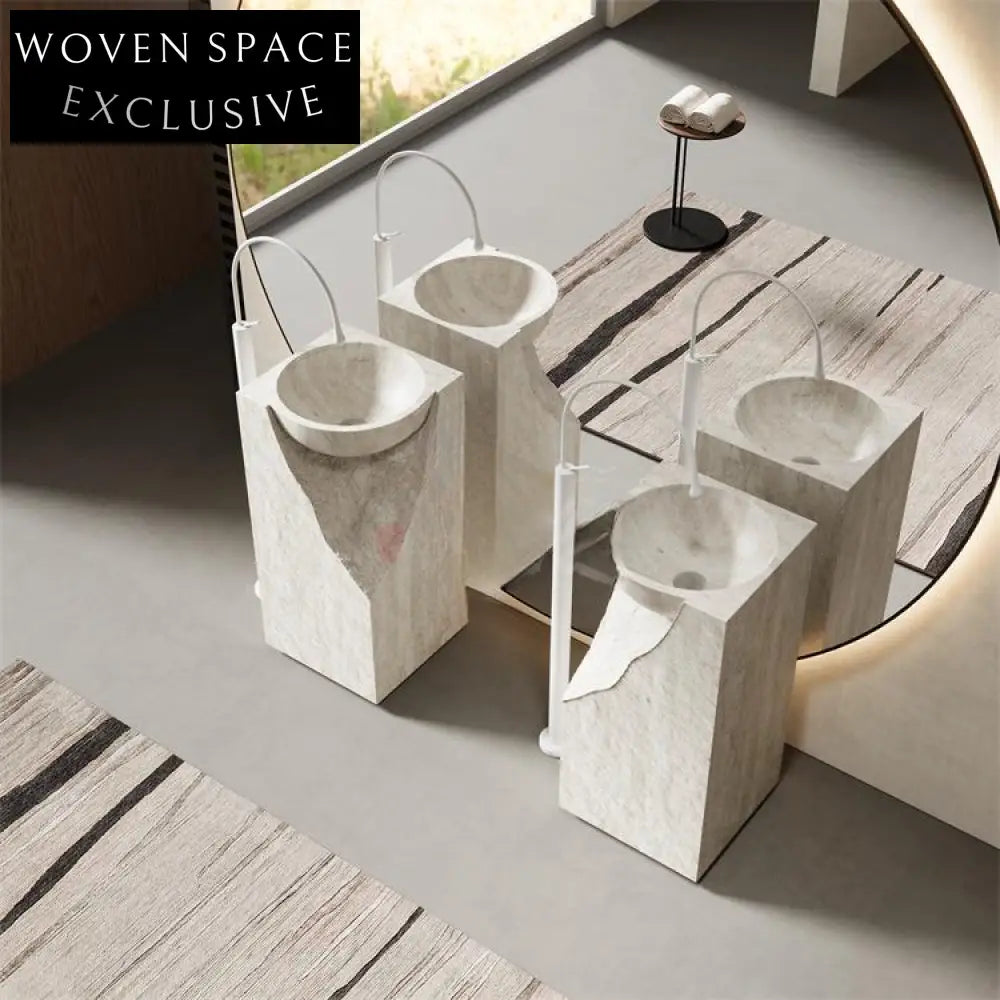 Caroline White Cave Stone Pedestal Basin