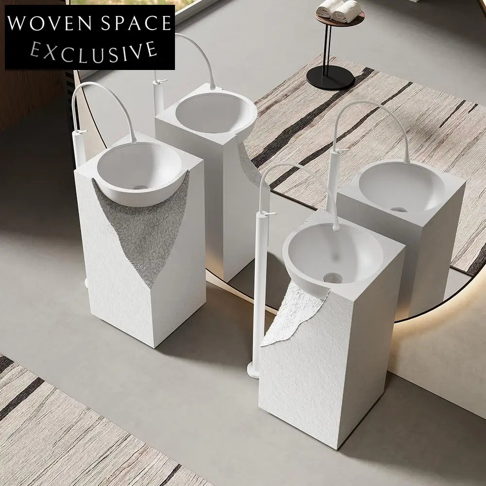 Caroline White Cave Stone Pedestal Basin