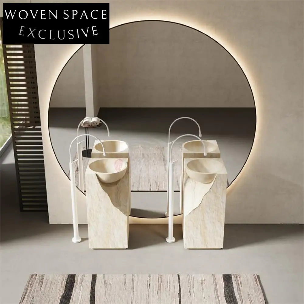 Caroline White Cave Stone Pedestal Basin