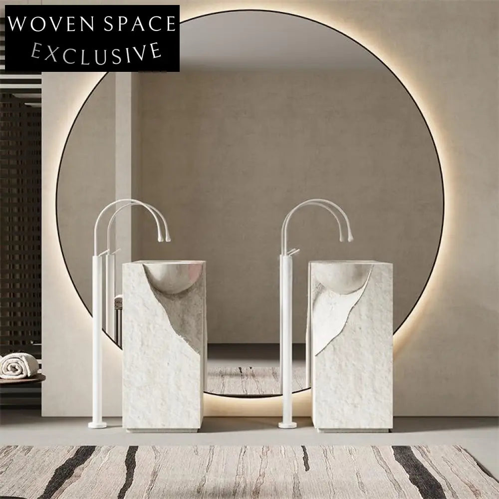 Caroline White Cave Stone Pedestal Basin