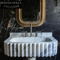 Carrara White Marble Drawer Vessel Sink