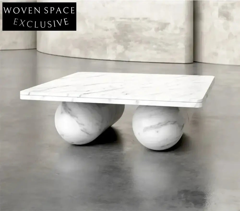 Elegant Carrara White Marble Rectangle Coffee Table for Modern Living Spaces