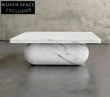 Elegant Carrara White Marble Rectangle Coffee Table for Modern Living Spaces