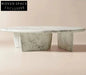 Luxury White Carrara Marble Coffee Table: Elegant Rectangle Design, Durable Stone Finish