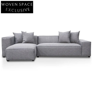 Casey 3 Seater Left Chaise Sofa - Graphite Grey Chaise Sofa