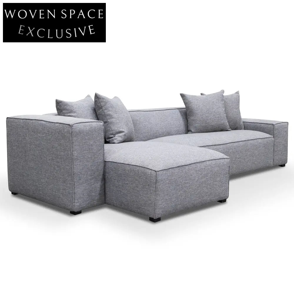 Casey 3 Seater Left Chaise Sofa - Graphite Grey Chaise Sofa
