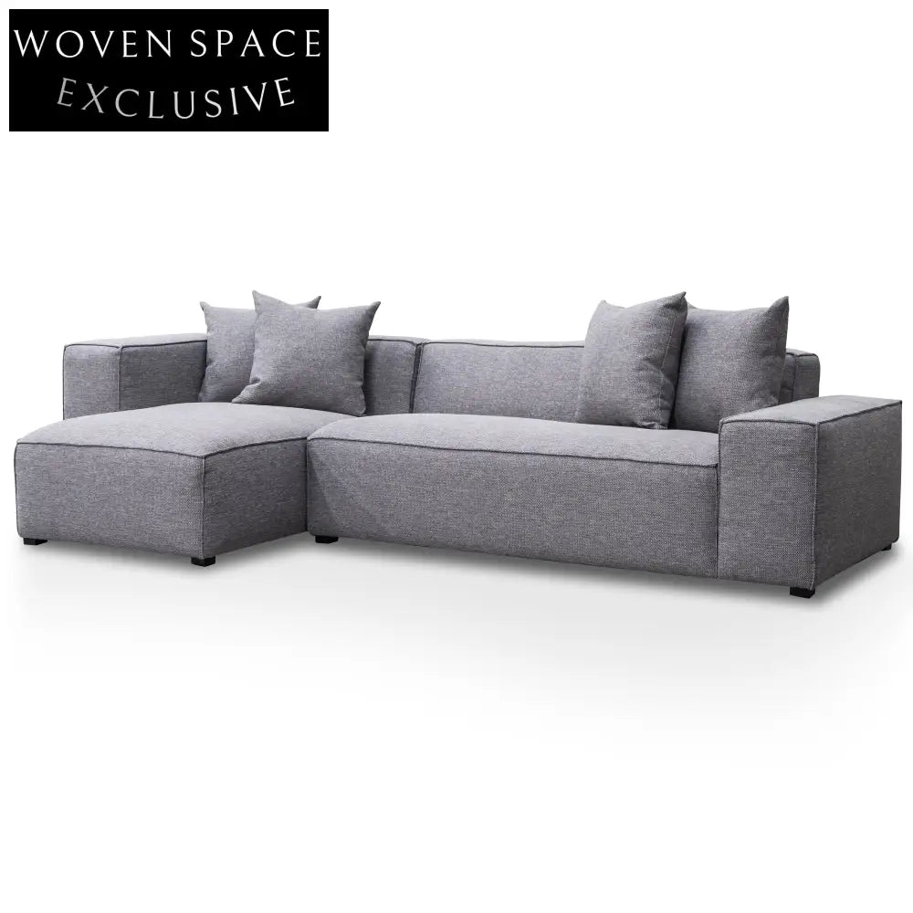 Casey 3 Seater Left Chaise Sofa - Graphite Grey