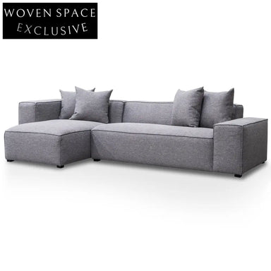 Casey 3 Seater Left Chaise Sofa - Graphite Grey
