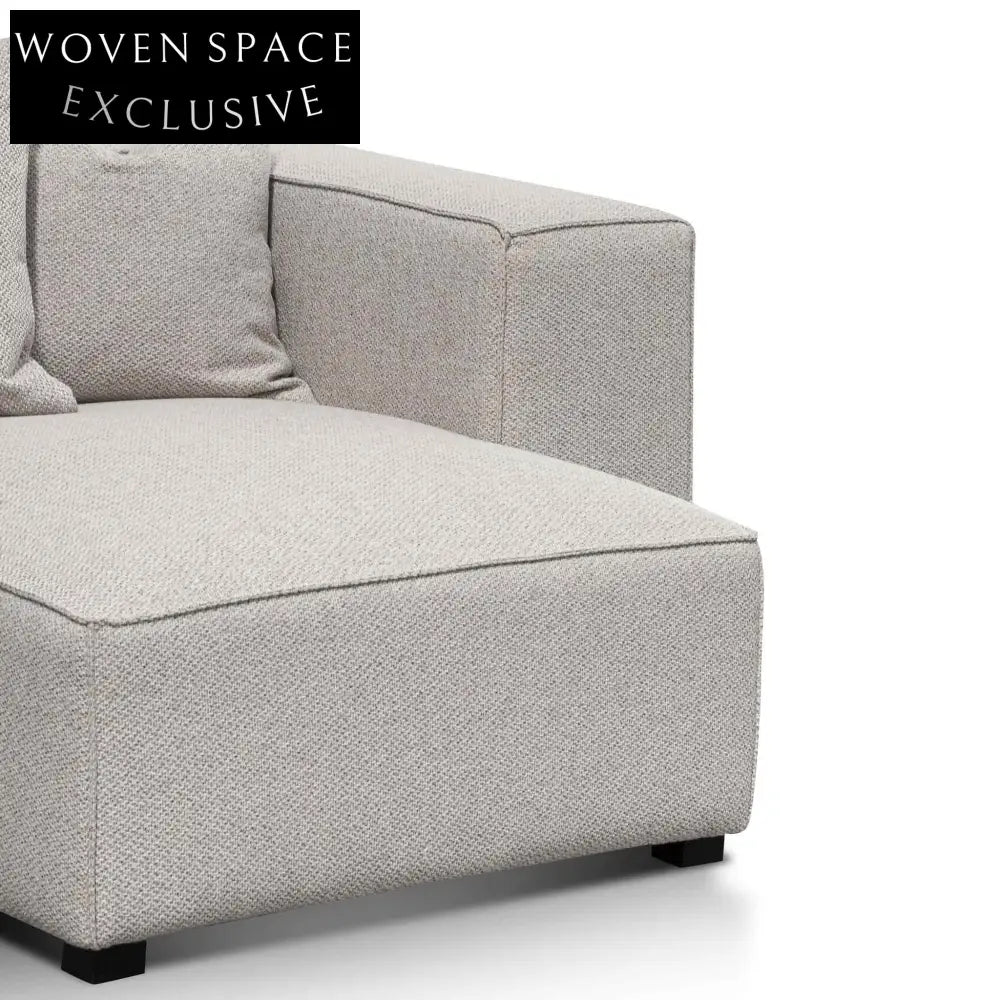 Casey 3 Seater Right Chaise Fabric Sofa - Sterling Sand Chaise Sofa