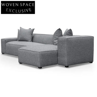 Casey 3 Seater Right Chaise Sofa - Graphite Grey