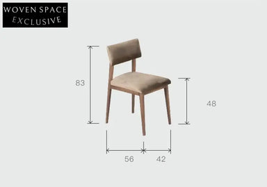 Cassian Genuine Leather Teak Dining Chair Used Brown / Shipping from June to July