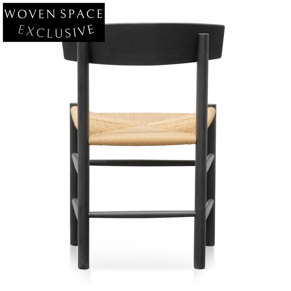 CDC6621-OW Rattan Black Dining Chair - Natural Seat (Set of 2) Dining Chairs