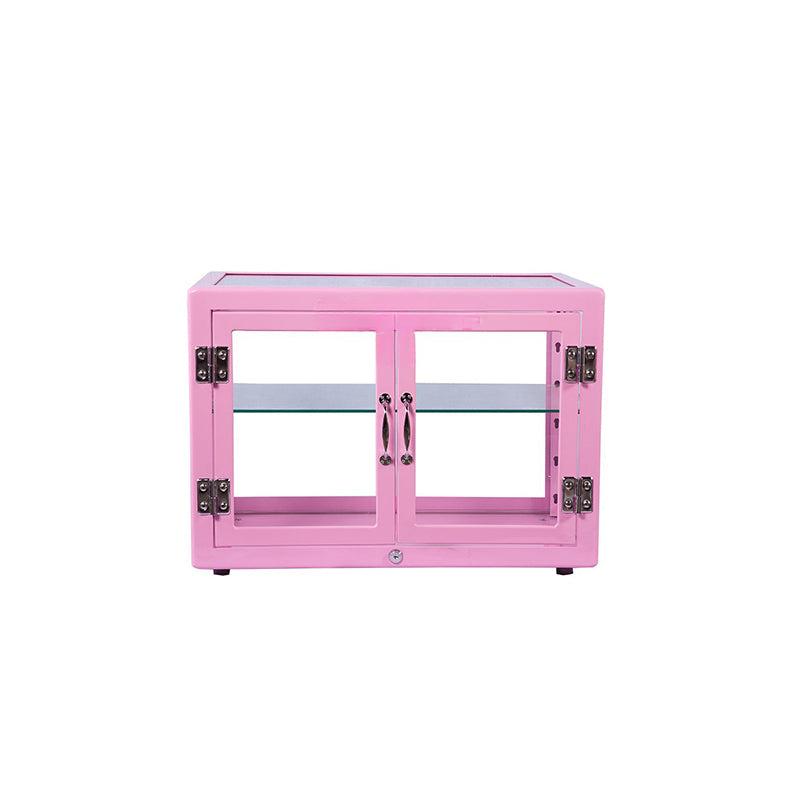 Muirgan Dulton Metal Iron Double Door Glass Storage Cabinet
