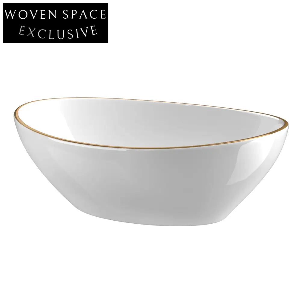 Cefito Bathroom Basin Ceramic Vanity Gold Line 41x34cm Basins