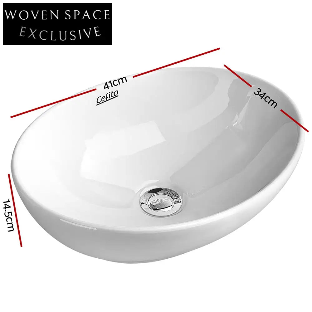 Cefito Bathroom Basin Ceramic Vanity Sink 41x34cm Basins
