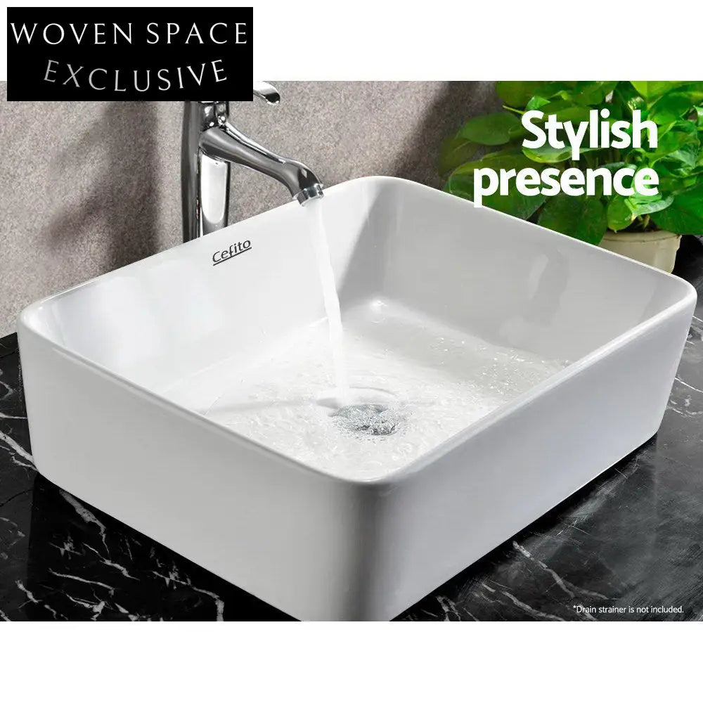 Cefito Bathroom Basin Ceramic Vanity Sink 48x37cm White Basins