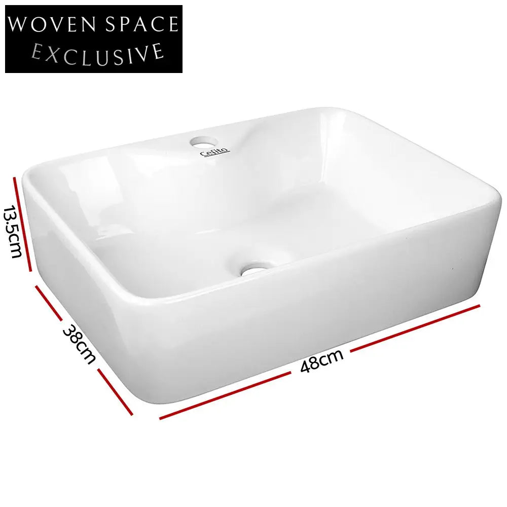Cefito Bathroom Basin Ceramic Vanity Sink 48x38cm Basins