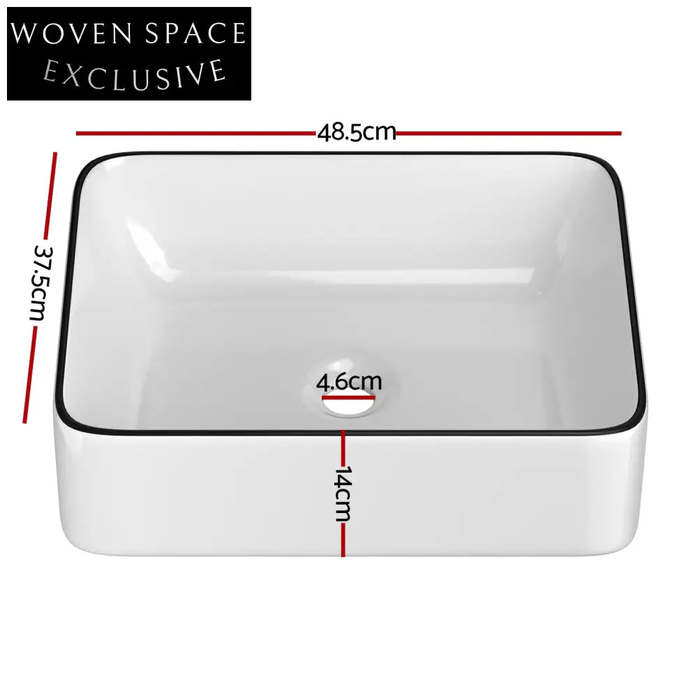 Cefito Bathroom Basin Ceramic Vanity Sink Above Counter 48x37cm Basins