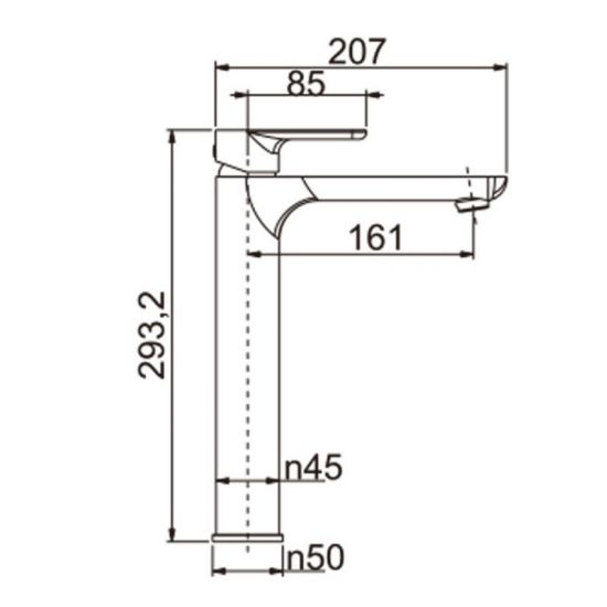 VOG Series Black Tall Basin Mixer