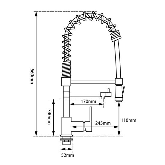 Chrome Double Spout Kitchen Mixer