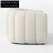 Channeled White Boucle Sofa - Solid Wood Frame, Plush Living Room Couch