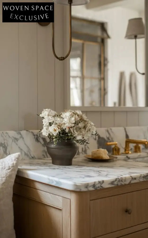 Charlotte Custom Timber Basin Cabinet Marble counter