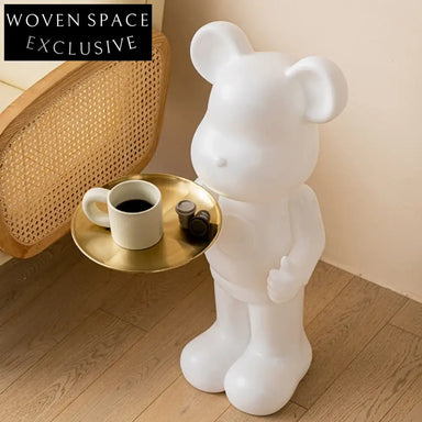 Charming Artist Bear Plastic Floor Ornament - Modern Home Decor Party Statue
