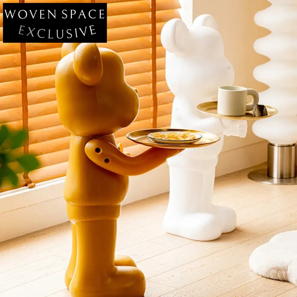 Charming Artist Bear Plastic Floor Ornament - Modern Home Decor Party Statue