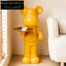 Charming Artist Bear Plastic Floor Ornament - Modern Home Decor Party Statue