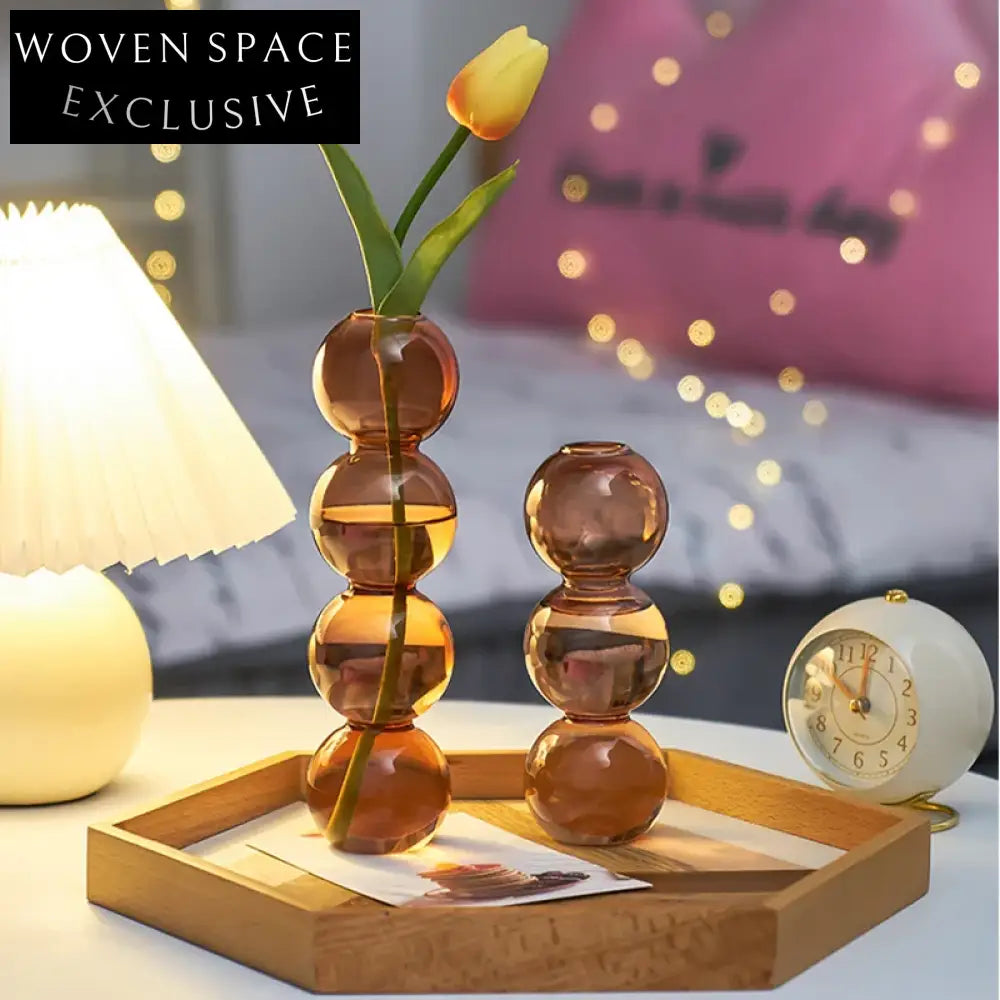 Charming Glass Flower Vase Set: Modern Candy Color Home Decor Accent Piece