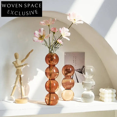 Charming Glass Flower Vase Set: Modern Candy Color Home Decor Accent Piece