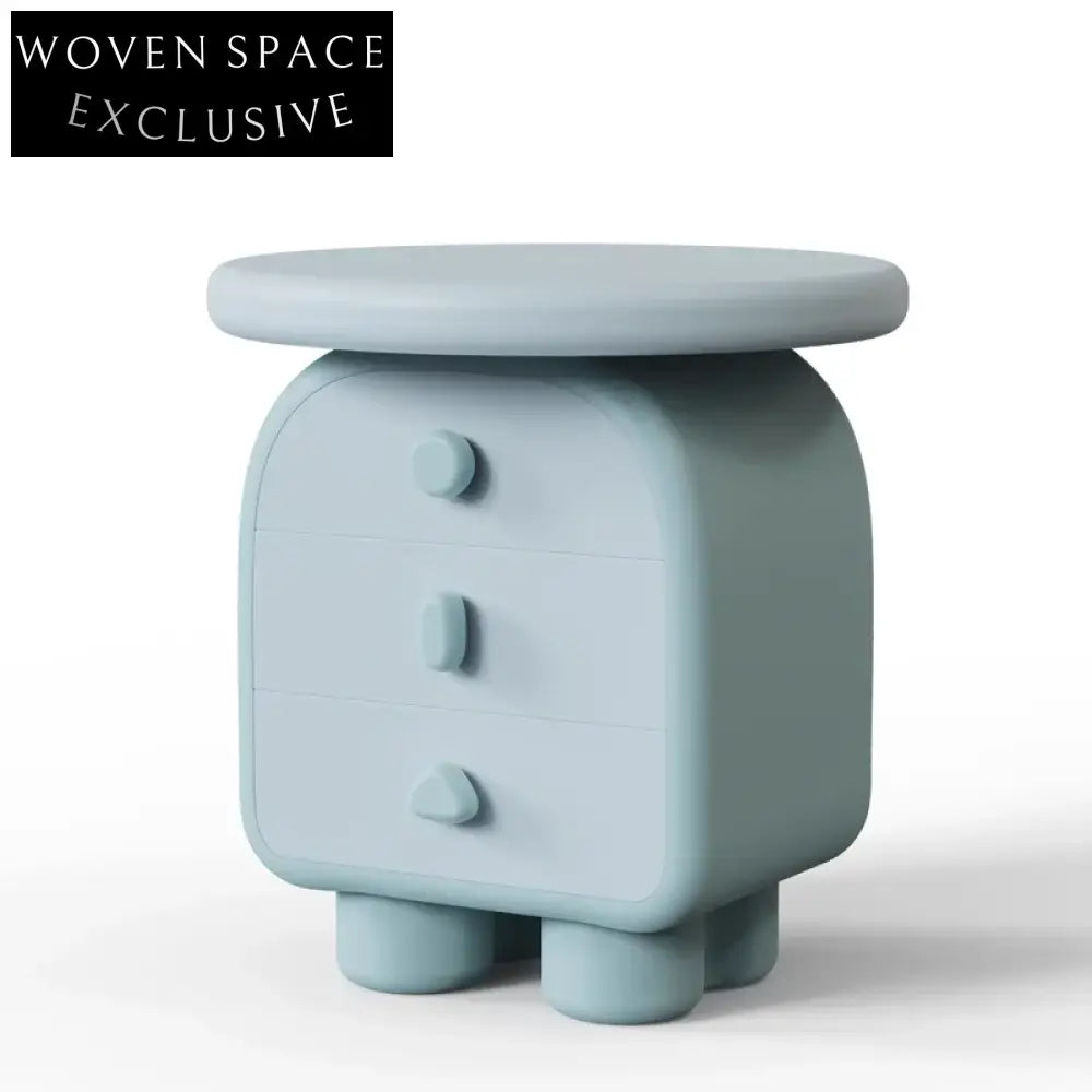 Charming Modern Solid Wood Nightstand with Cute Handle, Corner Side Table