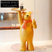 Charming Nordic Bear Statue Floor Ornament with Integrated Tray Resin Home Decor