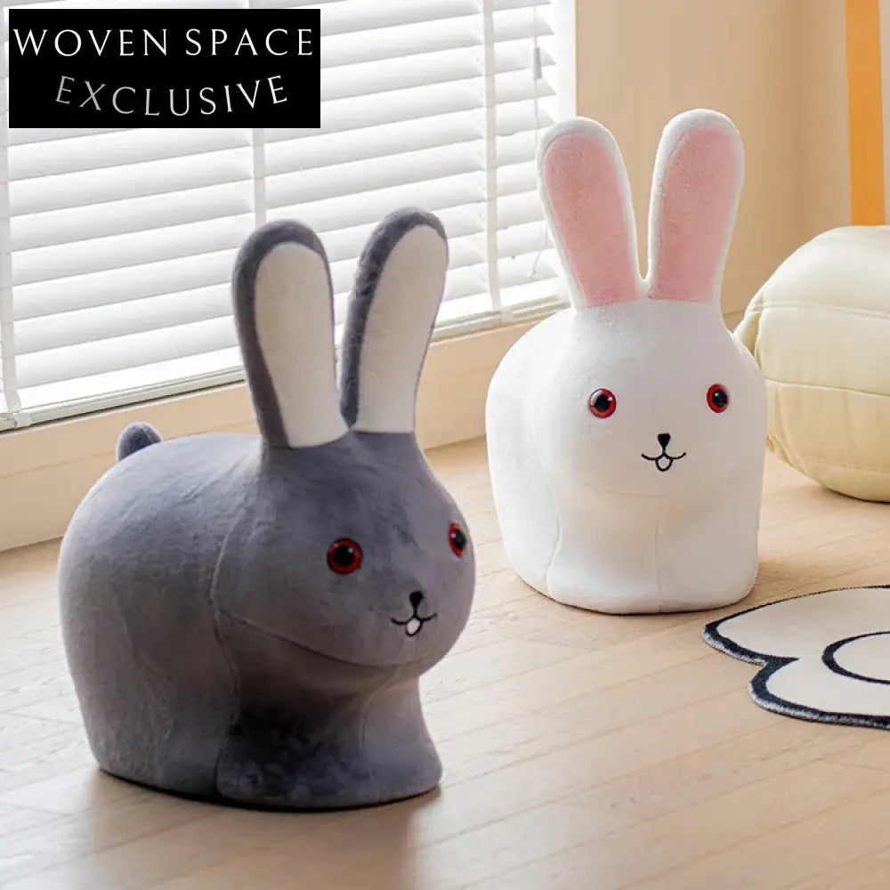 Charming Nordic Velvet Animal Rabbit Kids Stool Chair for Playroom & L ...