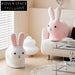 Charming Nordic Velvet Animal Rabbit Kids Stool Chair for Playroom & Living Room