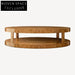 Charming Retro Rustic Two-Tier Round Wooden Coffee Table for Modern Homes