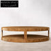 Charming Retro Rustic Two-Tier Round Wooden Coffee Table for Modern Homes