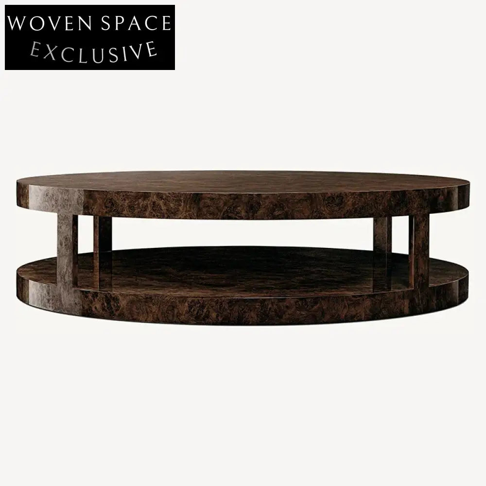 Charming Retro Rustic Two-Tier Round Wooden Coffee Table for Modern Homes