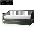 Charming Solid Oak Spindle Daybed with Trundle for Kids & Guest Rooms