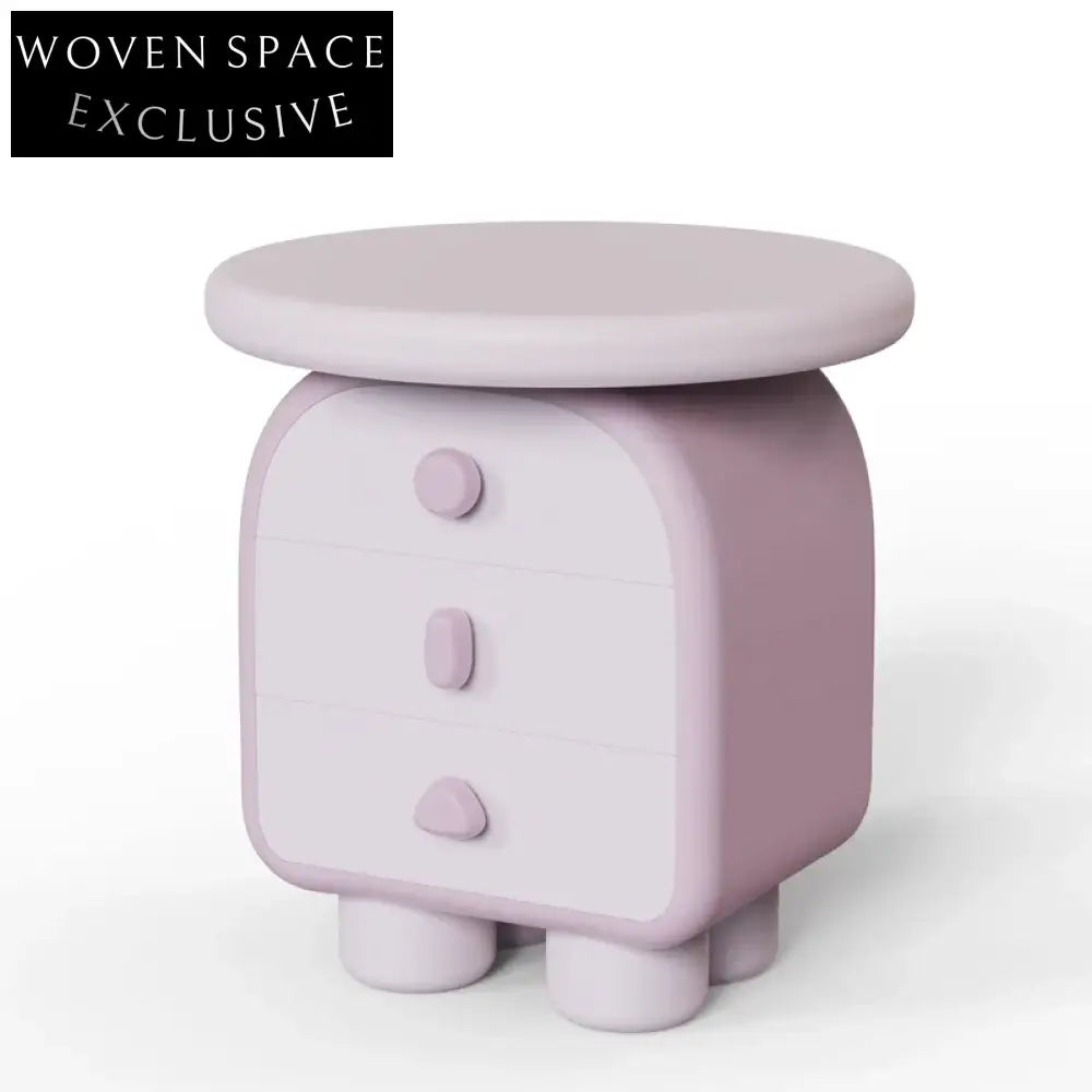 Charming Solid Wood Nightstand with Unique Handle, Modern Bedroom Side Table