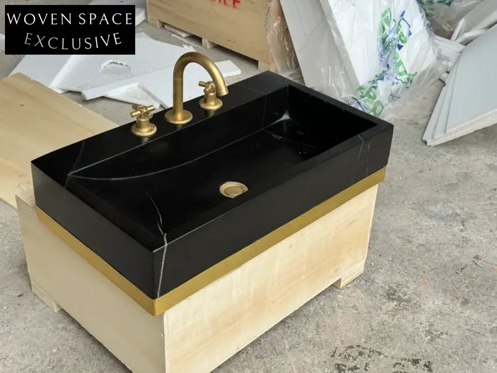 Chiara marble black-gold sink marble