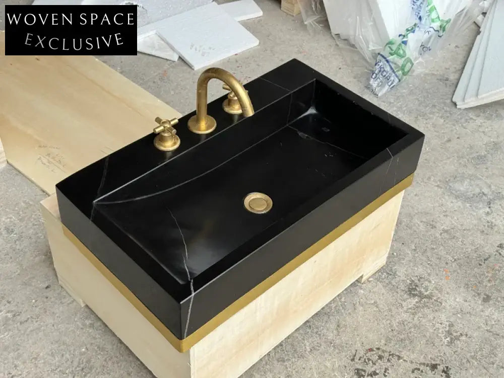 Chiara marble black-gold sink marble
