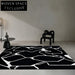 Chic Abstract Black & White Wool Rug for Modern Living Spaces
