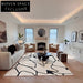 Chic Abstract Black & White Wool Rug for Modern Living Spaces