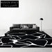 Chic Abstract Black & White Wool Rug for Modern Living Spaces