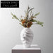 Chic Abstract White Ceramic Decorative Flower Vase for Modern Home Decor
