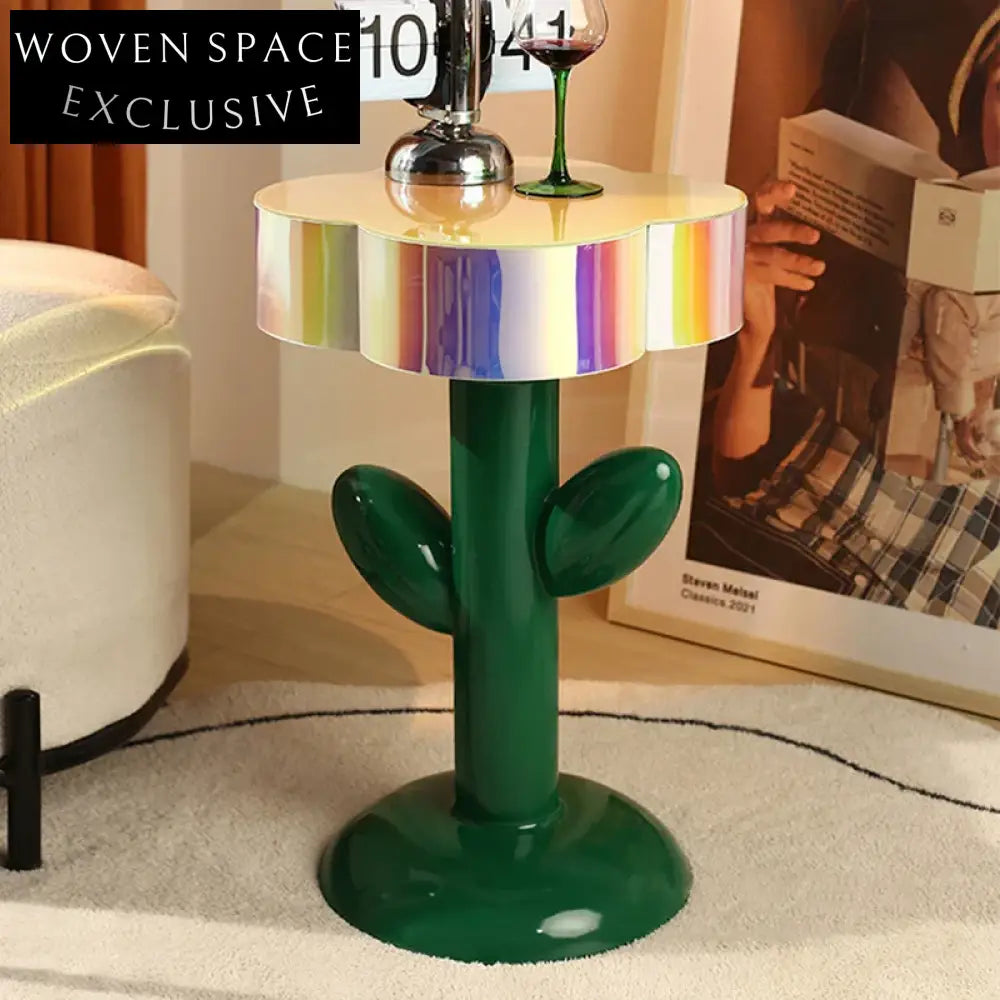 Chic Acrylic Flower Accent Coffee Table with Metal Base for Modern Homes